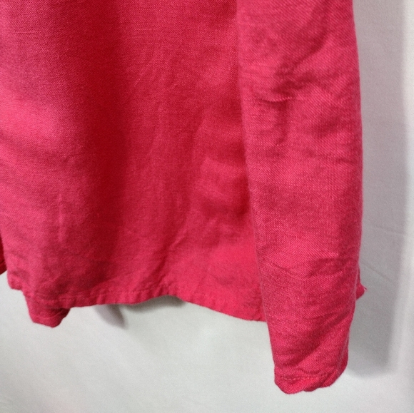 Soft Surroundings Linen Button Shirt Women XL Pink Boho Retro Lagenlook Holiday - Picture 5 of 9